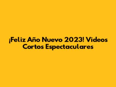 ¡Feliz Año Nuevo 2023! Videos Cortos Espectaculares