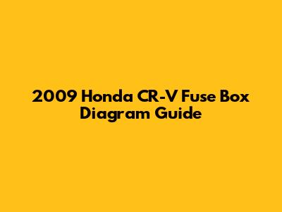 2009 Honda CR-V Fuse Box Diagram Guide