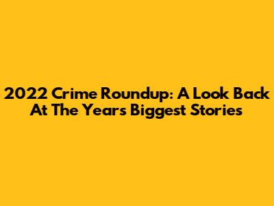 2022 Crime Roundup: A Look Back At The Year's Biggest Stories