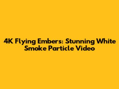 4K Flying Embers: Stunning White Smoke Particle Video