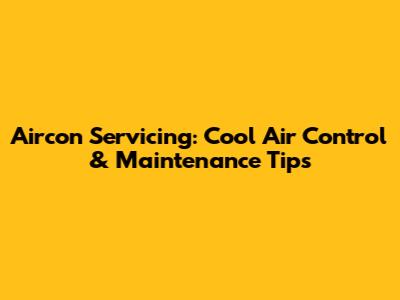 Aircon Servicing: Cool Air Control & Maintenance Tips