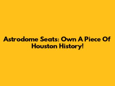 Astrodome Seats: Own A Piece Of Houston History!