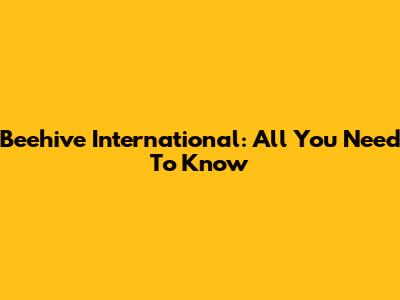 Beehive International: All You Need To Know