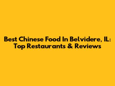 Best Chinese Food In Belvidere, IL: Top Restaurants & Reviews