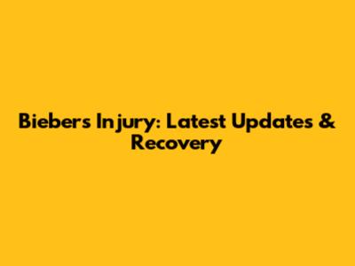 Bieber's Injury: Latest Updates & Recovery