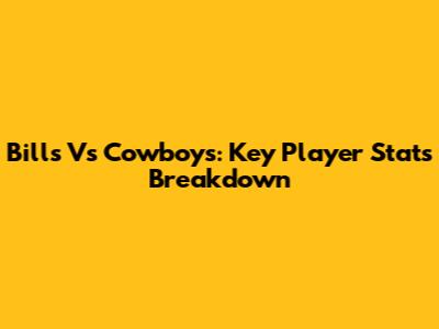Bills Vs Cowboys: Key Player Stats Breakdown