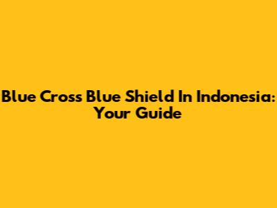 Blue Cross Blue Shield In Indonesia: Your Guide