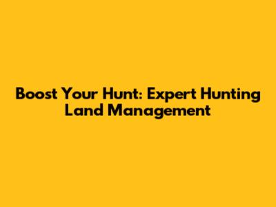 Boost Your Hunt: Expert Hunting Land Management