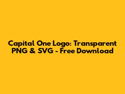 Capital One Logo: Transparent PNG & SVG - Free Download