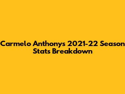 Carmelo Anthony's 2021-22 Season Stats Breakdown