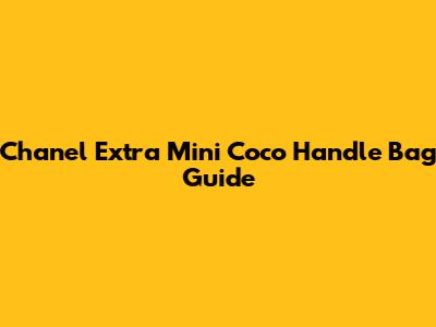 Chanel Extra Mini Coco Handle Bag Guide