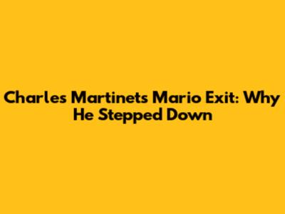Charles Martinet's Mario Exit: Why He Stepped Down