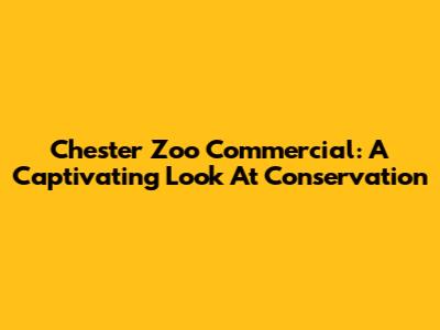 Chester Zoo Commercial: A Captivating Look At Conservation