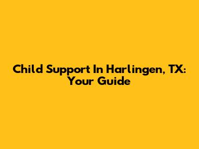 Child Support In Harlingen, TX: Your Guide
