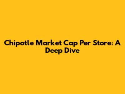 Chipotle Market Cap Per Store: A Deep Dive