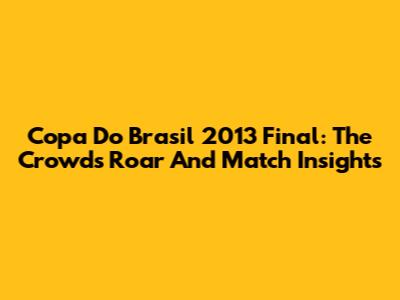Copa Do Brasil 2013 Final: The Crowd's Roar And Match Insights