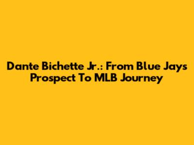 Dante Bichette Jr.: From Blue Jays Prospect To MLB Journey