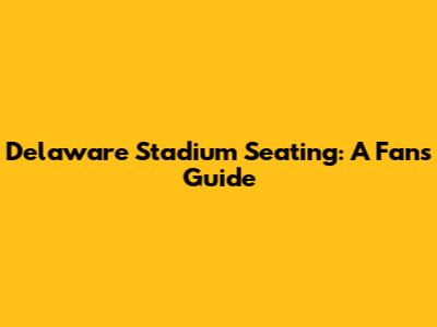 Delaware Stadium Seating: A Fan's Guide