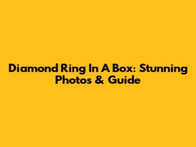 Diamond Ring In A Box: Stunning Photos & Guide
