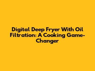 Digital Deep Fryer With Oil Filtration: A Cooking Game-Changer