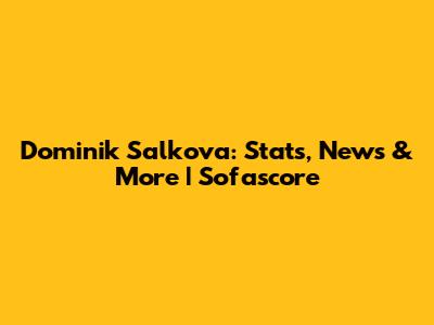 Dominik Salkova: Stats, News & More | Sofascore