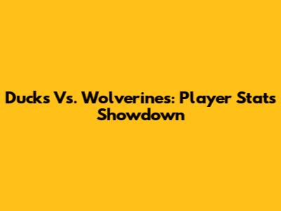Ducks Vs. Wolverines: Player Stats Showdown