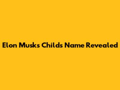 Elon Musk's Child's Name Revealed