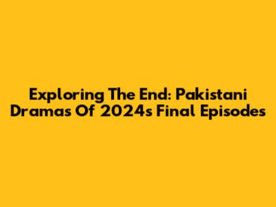 Exploring The End: Pakistani Dramas Of 2024's Final Episodes