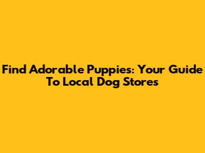 Find Adorable Puppies: Your Guide To Local Dog Stores