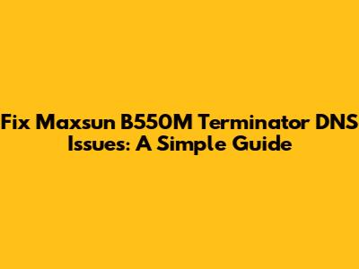 Fix Maxsun B550M Terminator DNS Issues: A Simple Guide