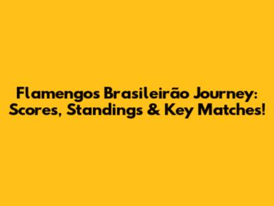 Flamengo's Brasileirão Journey: Scores, Standings & Key Matches!