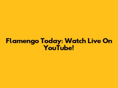 Flamengo Today: Watch Live On YouTube!