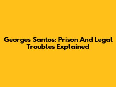 Georges Santos: Prison And Legal Troubles Explained