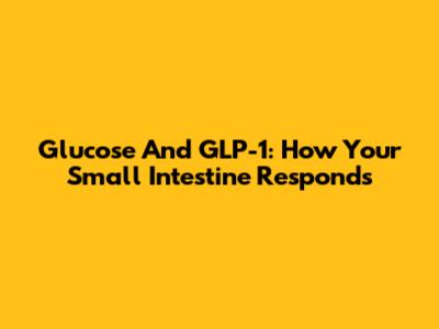 Glucose And GLP-1: How Your Small Intestine Responds