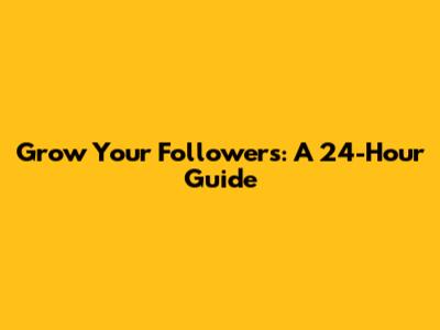 Grow Your Followers: A 24-Hour Guide
