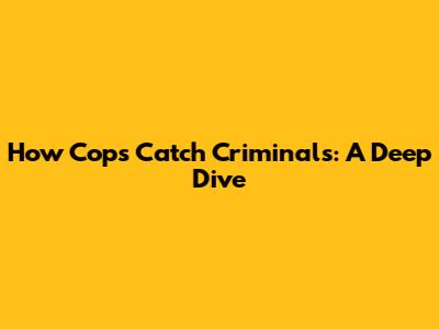 How Cops Catch Criminals: A Deep Dive