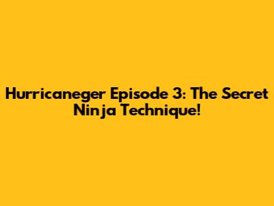 Hurricaneger Episode 3: The Secret Ninja Technique!
