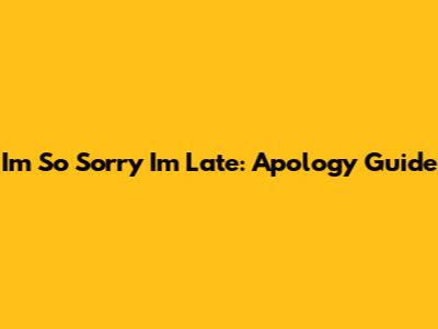 I'm So Sorry I'm Late: Apology Guide