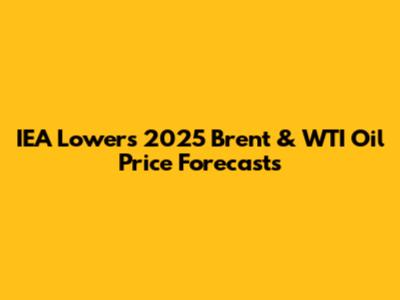 IEA Lowers 2025 Brent & WTI Oil Price Forecasts