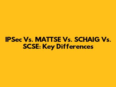 IPSec Vs. MATTSE Vs. SCHAIG Vs. SCSE: Key Differences