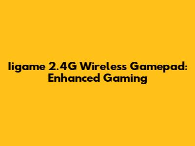 Iigame 2.4G Wireless Gamepad: Enhanced Gaming