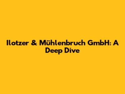 Ilotzer & Mühlenbruch GmbH: A Deep Dive