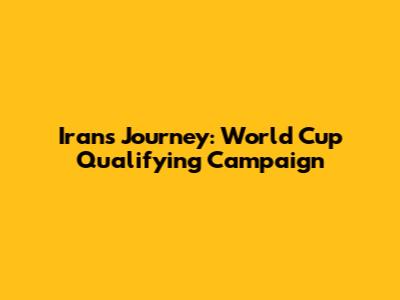 Iran's Journey: World Cup Qualifying Campaign