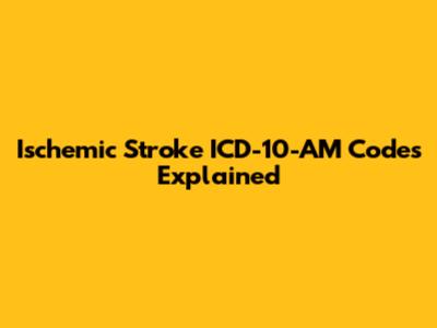 Ischemic Stroke ICD-10-AM Codes Explained