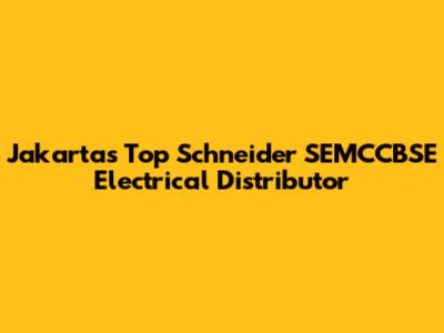 Jakarta's Top Schneider SEMCCBSE Electrical Distributor