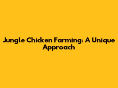 Jungle Chicken Farming: A Unique Approach