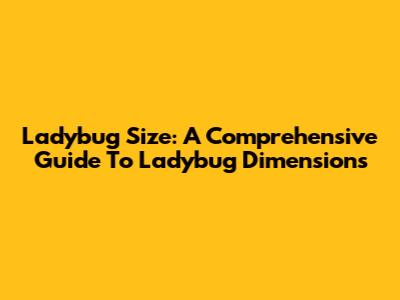 Ladybug Size: A Comprehensive Guide To Ladybug Dimensions