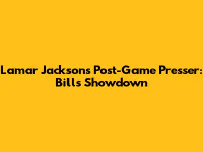 Lamar Jackson's Post-Game Presser: Bills Showdown