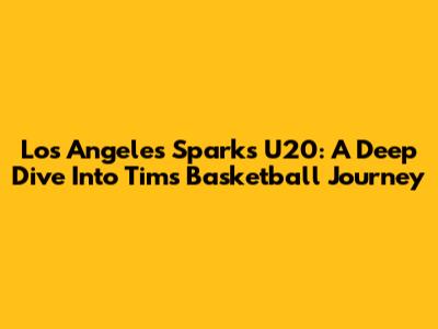 Los Angeles Sparks U20: A Deep Dive Into Tim's Basketball Journey