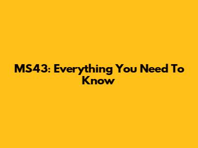 MS43: Everything You Need To Know